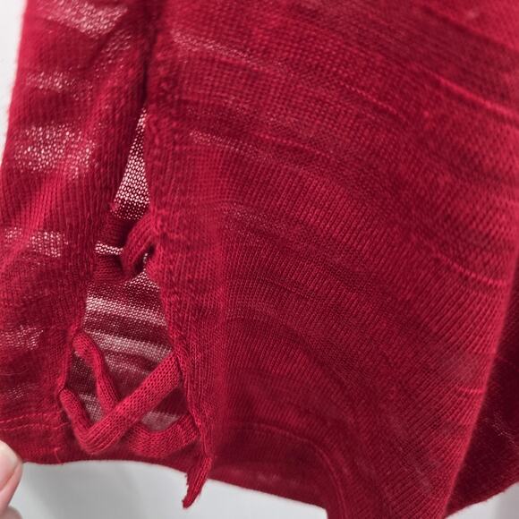 Catherines Cardigan Sweater 2X Red Sheer Open Front Lightweight Plus 22w 24w - Picture 4 of 7